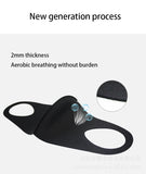 Black Mouth Mask Breathable Unisex dust-proof Sponge Face Masks Reusable Anti Pollution Shield Wind Proof Mouth Cover washable - Virtual Blue Store