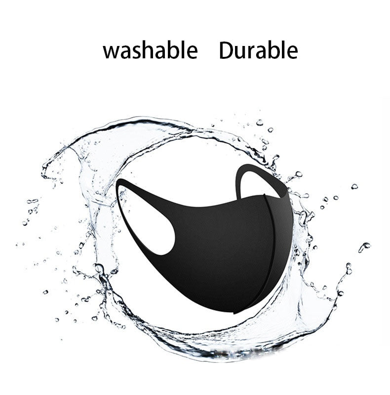 Black Mouth Mask Breathable Unisex dust-proof Sponge Face Masks Reusable Anti Pollution Shield Wind Proof Mouth Cover washable - Virtual Blue Store
