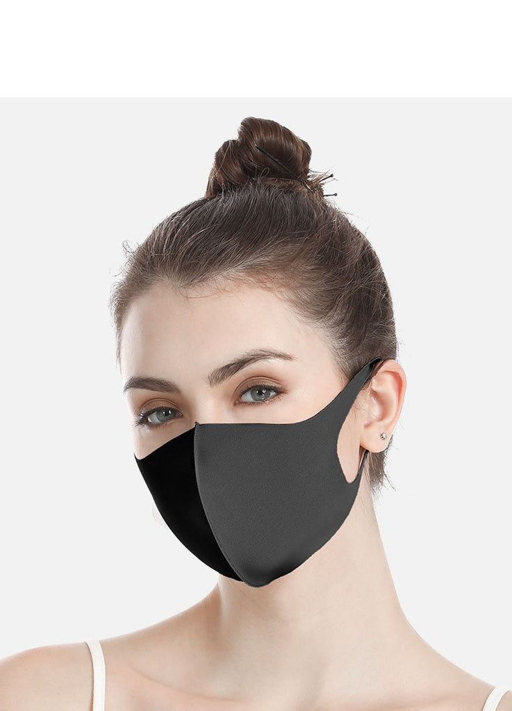 Black Mouth Mask Breathable Unisex dust-proof Sponge Face Masks Reusable Anti Pollution Shield Wind Proof Mouth Cover washable - Virtual Blue Store