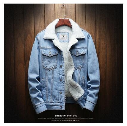Men Warm Denim Thicker Jacket - Virtual Blue Store