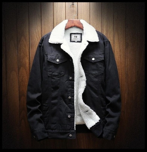 Men Warm Denim Thicker Jacket - Virtual Blue Store