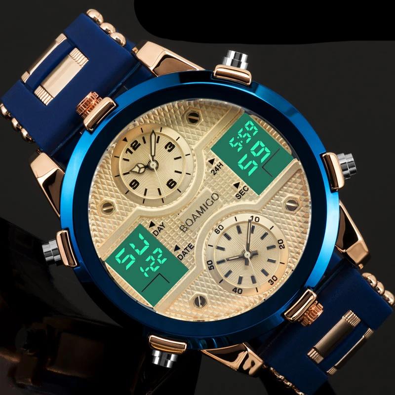 Men's Quartz LED Digital Watch - Virtual Blue Store