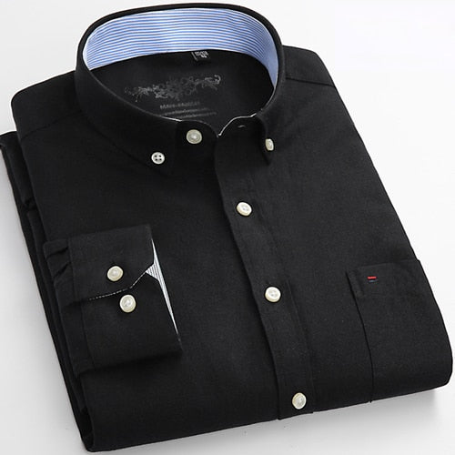 Men's Long Sleeve Solid Dress Shirt - Virtual Blue Store