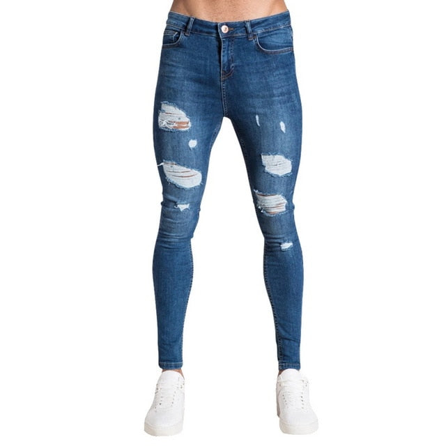 Slim Casual Hole Ripped Jeans - Virtual Blue Store