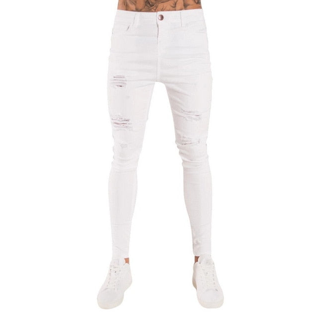 Slim Casual Hole Ripped Jeans - Virtual Blue Store