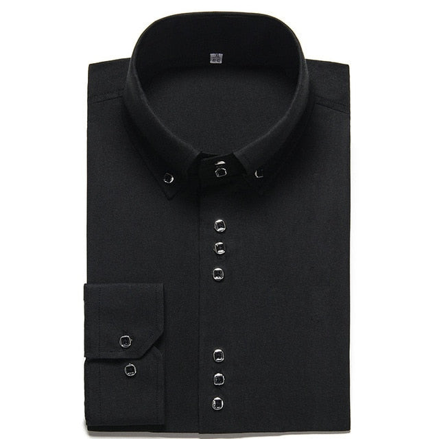 Casual Men Long Sleeve Shirt - Virtual Blue Store