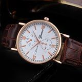 Men's Retro Design Leather Watch - Virtual Blue Store
