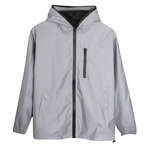 Windbreaker Night Shiny Zipper Jacket - Virtual Blue Store