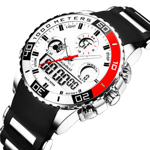 Men Rubber LED Digital Quartz Watch - Virtual Blue Store