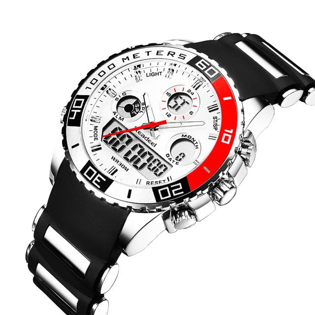 Men Rubber LED Digital Quartz Watch - Virtual Blue Store