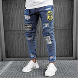 Men Streetwear Destroyed Ripped Jeans - Virtual Blue Store