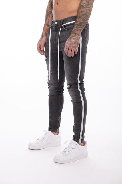 Men Streetwear Destroyed Ripped Jeans - Virtual Blue Store