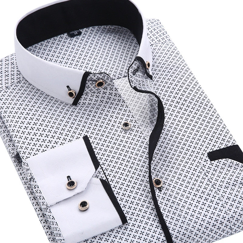 Casual Long Sleeved Printed Shirt - Virtual Blue Store