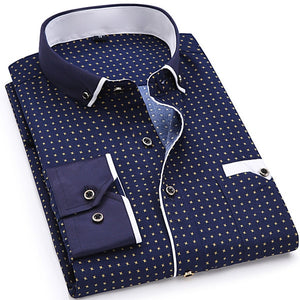 Casual Long Sleeved Printed Shirt - Virtual Blue Store
