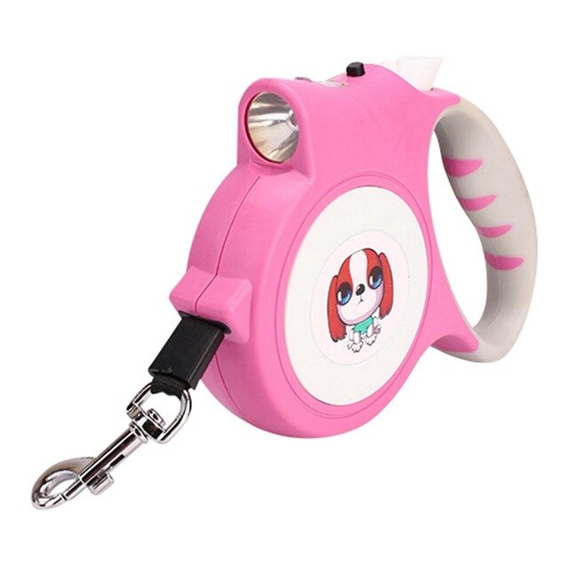 5M Retractable Dog Leash Automatic Flexible Dog Puppy Cat Traction Rope Belt Dog Leash with LED Detachable Flashlight For Dogs - Virtual Blue Store