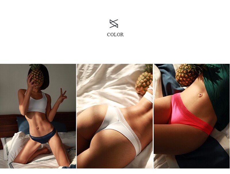 Sexy Cotton Bikini Panties Women Underwear Brazilian Bottom Women Tanga G-string Briefs Lace Thong Bikini Panties Underwear - Virtual Blue Store