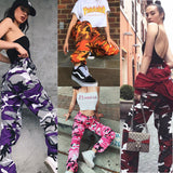 New Women Camo Cargo High Waist Hip Hop Trousers Pants Military Army Combat Camouflage Long Pants Hot Capris - Virtual Blue Store