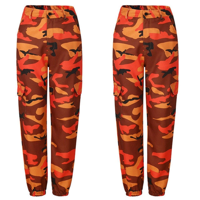 New Women Camo Cargo High Waist Hip Hop Trousers Pants Military Army Combat Camouflage Long Pants Hot Capris - Virtual Blue Store