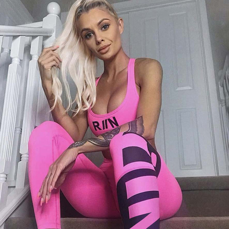 2020 New Spring Autumn Women Sportswear Yoga Suit Sexy Yoga Vest + Tummy Control Workout Leggings Female Fitness Clothing - Virtual Blue Store