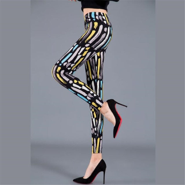 YSDNCHI High Waist Legging Breathable Slim Snake Printing Leggings Push Up Elastic Leggin Slim Ladies Trousers Stretch Legging - Virtual Blue Store