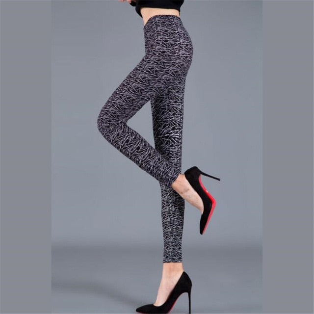 YSDNCHI High Waist Legging Breathable Slim Snake Printing Leggings Push Up Elastic Leggin Slim Ladies Trousers Stretch Legging - Virtual Blue Store