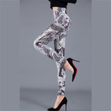 YSDNCHI High Waist Legging Breathable Slim Snake Printing Leggings Push Up Elastic Leggin Slim Ladies Trousers Stretch Legging - Virtual Blue Store