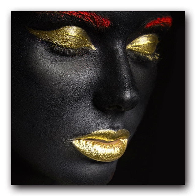 Contemplator Black African Nude Woman Oil Painting on Canvas Posters and Prints Scandinavian Wall Art Picture for living room - Virtual Blue Store