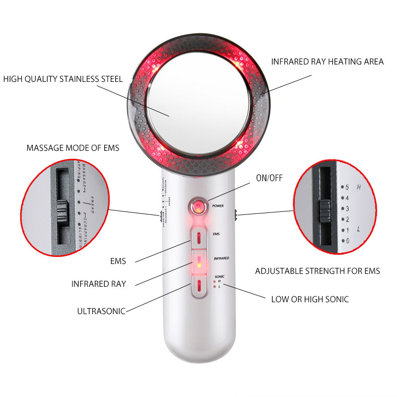 Ultrasonic EMS Body Slimming Massager Ultrasound Cavitation Weight Loss Machine Anti Cellulite Fat Burner Galvanic Infrared - Virtual Blue Store