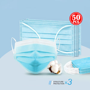 Disposable Masks 50/300pcs Mouth Mask 3-Ply Anti-Dust FFP3 FFP2 N95 Nonwoven Elastic Earloop Salon Mouth Face Masks - Virtual Blue Store
