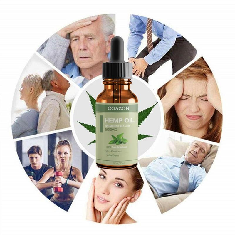 Organic Hemp Seed CBD Oil Essential Oils Herbal Drops 50000mg Relieve Stress Massage Body Care Pain Relief Improve Sleep 30ml - Virtual Blue Store