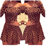 Sexy Off Shoulder Leopard Dresses Women Spring Autumn Pleated Dress Female Long Sleeve Casual Waisted