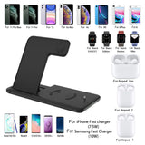 15W Qi Fast Wireless Charger Stand For iPhone 11 XR X 8 Apple Watch 4 in 1 Foldable Charging Dock Station for Airpods Pro iWatch - Virtual Blue Store
