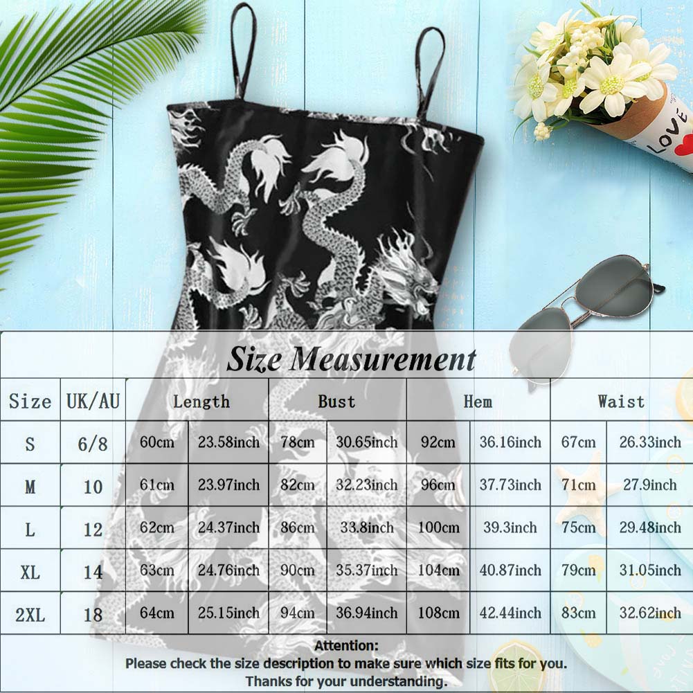 New Summer Women Dragon Pattern Sleeveless Split Hip Slender Slim Fit Sexy Print Dress сарафаны женские летние motel rocks - Virtual Blue Store