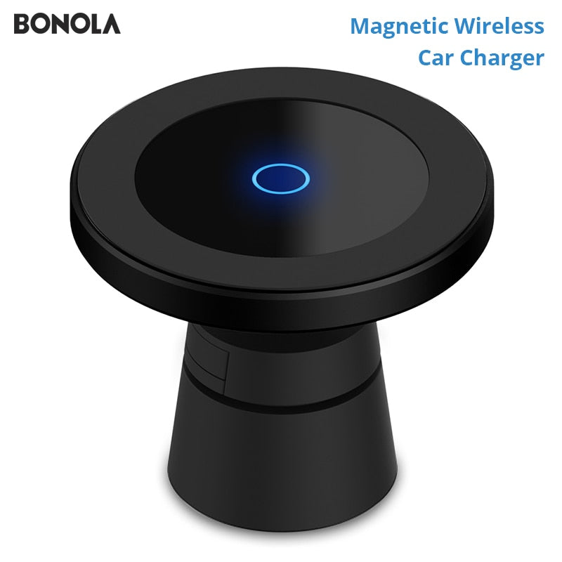 Bonola Magnetic Wireless Car Charger for iPhone 11/11Pro/11ProMax/XsMax/Xr/8 Qi Car Phone Wireless Charger For Samsung S10/S9/S8 - Virtual Blue Store