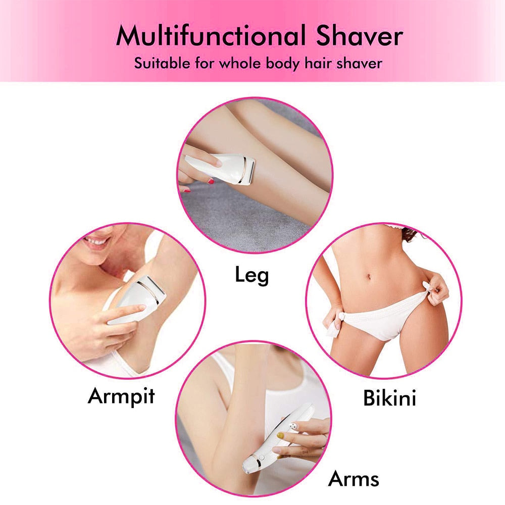 Electric Razor Painless Lady Shaver For Women Bikini Trimmer Whole Body Waterproof USB Charging Electric Shaver Women - Virtual Blue Store