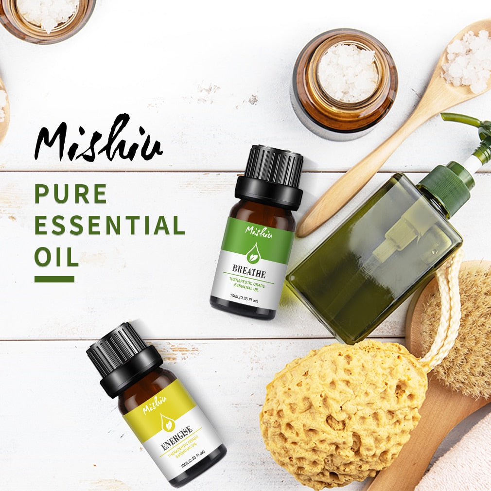 Mishiu 100% Pure Essential Oil For Aromatherapy Sandalwood Vanilla Myrrh Frankincense Cypress Clove Vetiver Massage Oil 10ML - Virtual Blue Store