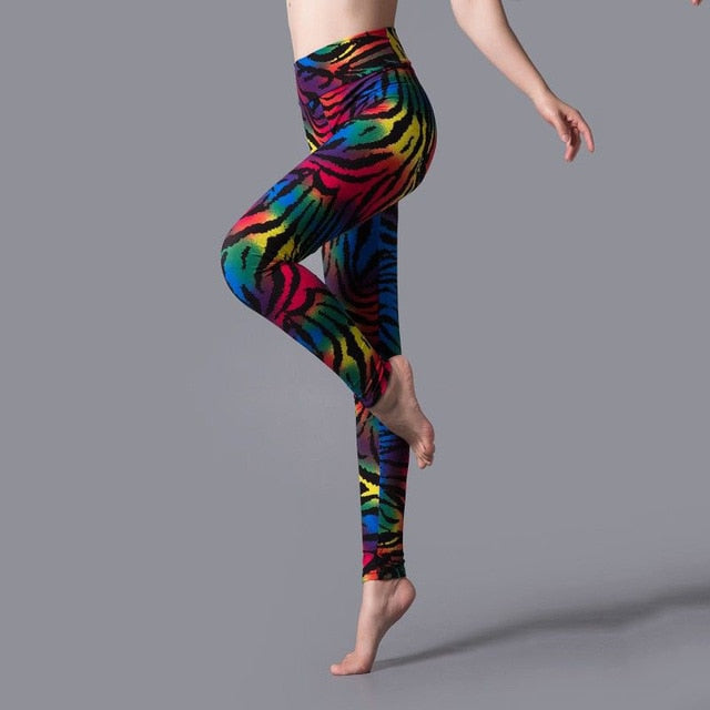 Rainbow Zebra Stripes Plus Size Leggings for Women High Waist Workout Yoga  Pants at  Women's Clothing store