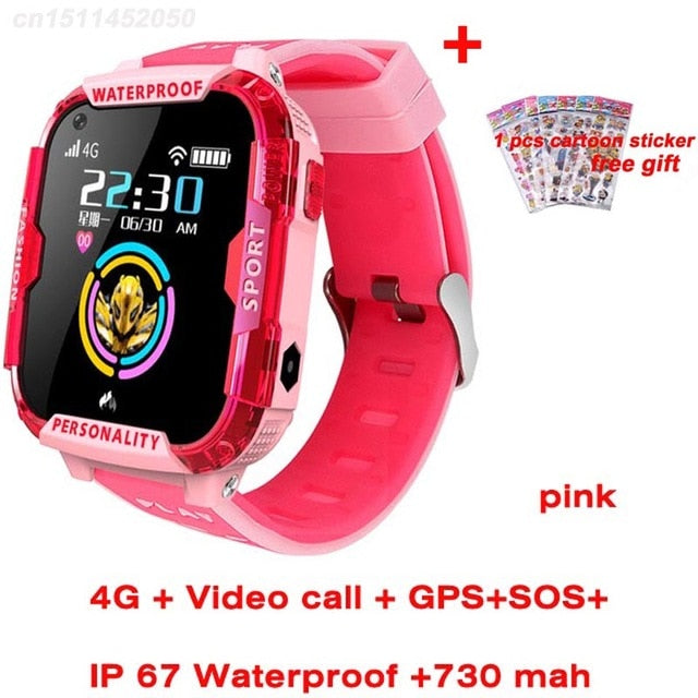 GPS Wifi SOS 4G Smart Watch Baby IP67 waterproof Camera position Tracker Kids Smartwatch Boys Girl VS A36E Q90 - Virtual Blue Store