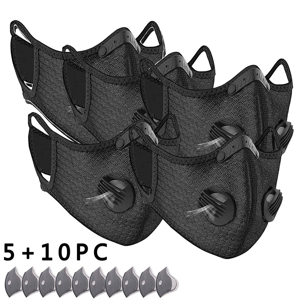 Face Mask Cycling masks masque Scarf Activated Carbon PM2.5 Outdoor Mouth Mask Unisex Face Mask Protection Mask Tops 0518 - Virtual Blue Store