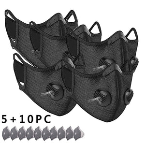 Face Mask Cycling masks masque Scarf Activated Carbon PM2.5 Outdoor Mouth Mask Unisex Face Mask Protection Mask Tops 0518 - Virtual Blue Store
