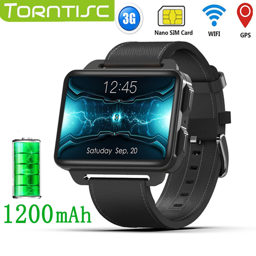 Torntisc LEM4 PRO 2.2 inch 3G GPS Smart Watch Android SIM Card 1.3MP Camera Heart Rate 1200mah Smartwatch - Virtual Blue Store