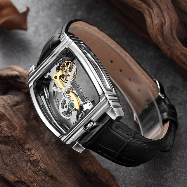 Watch Skeleton Luxury Transparent  Luxury Watch Tonneau Automatic