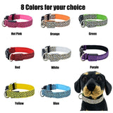 Adjustable LED Light Glow Pet Collar Leopard Nylon Pet Dog Cat Night Safety Luminous Flashing Necklace Glowing Neck Belt XWBE. - Virtual Blue Store