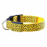 Adjustable LED Light Glow Pet Collar Leopard Nylon Pet Dog Cat Night Safety Luminous Flashing Necklace Glowing Neck Belt XWBE. - Virtual Blue Store