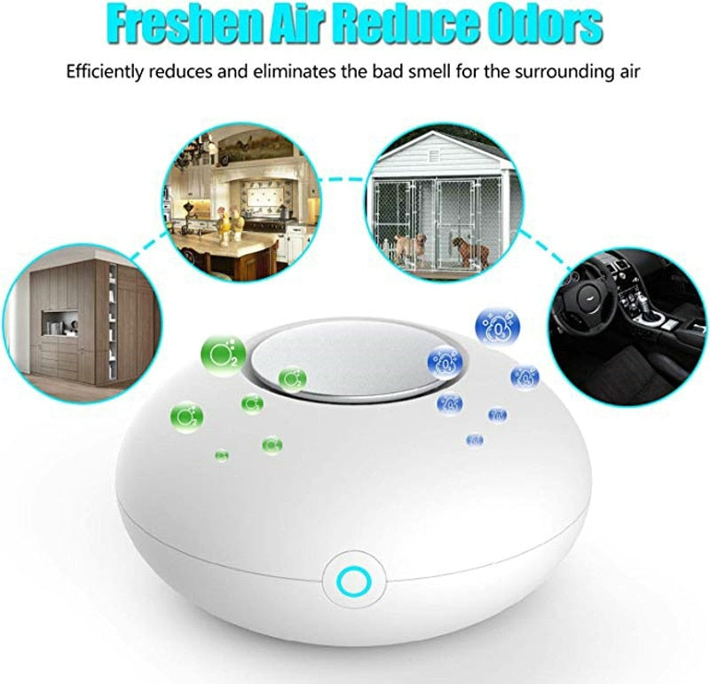 RIGOGLIOSO Mini Ozone Generator Deodorizer Air Purifier USB Rechargeable fridge Purifier Portable air Small Space Clear Odor - Virtual Blue Store