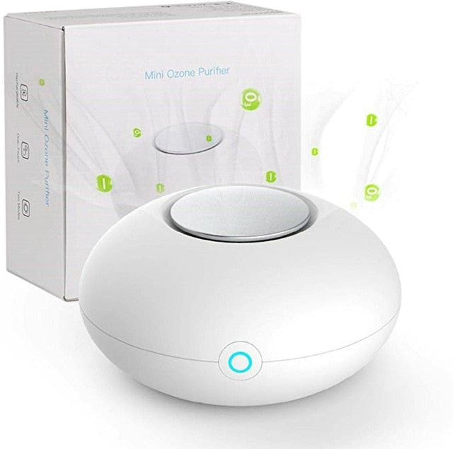 RIGOGLIOSO Mini Ozone Generator Deodorizer Air Purifier USB Rechargeable fridge Purifier Portable air Small Space Clear Odor - Virtual Blue Store