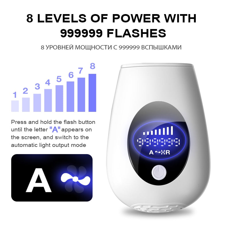 999999 Flashes  New Laser Epilator Permanent IPL Photoepilator Hair Removal depiladora Painless electric Epilator - Virtual Blue Store