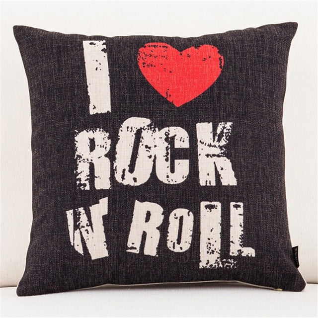 Super Star Peace Love& Music 1969 Cushion Cover Rock & Roll Home Decor Pillow Case Cojines Decorativos Para Sofa Pillow Cover - Virtual Blue Store