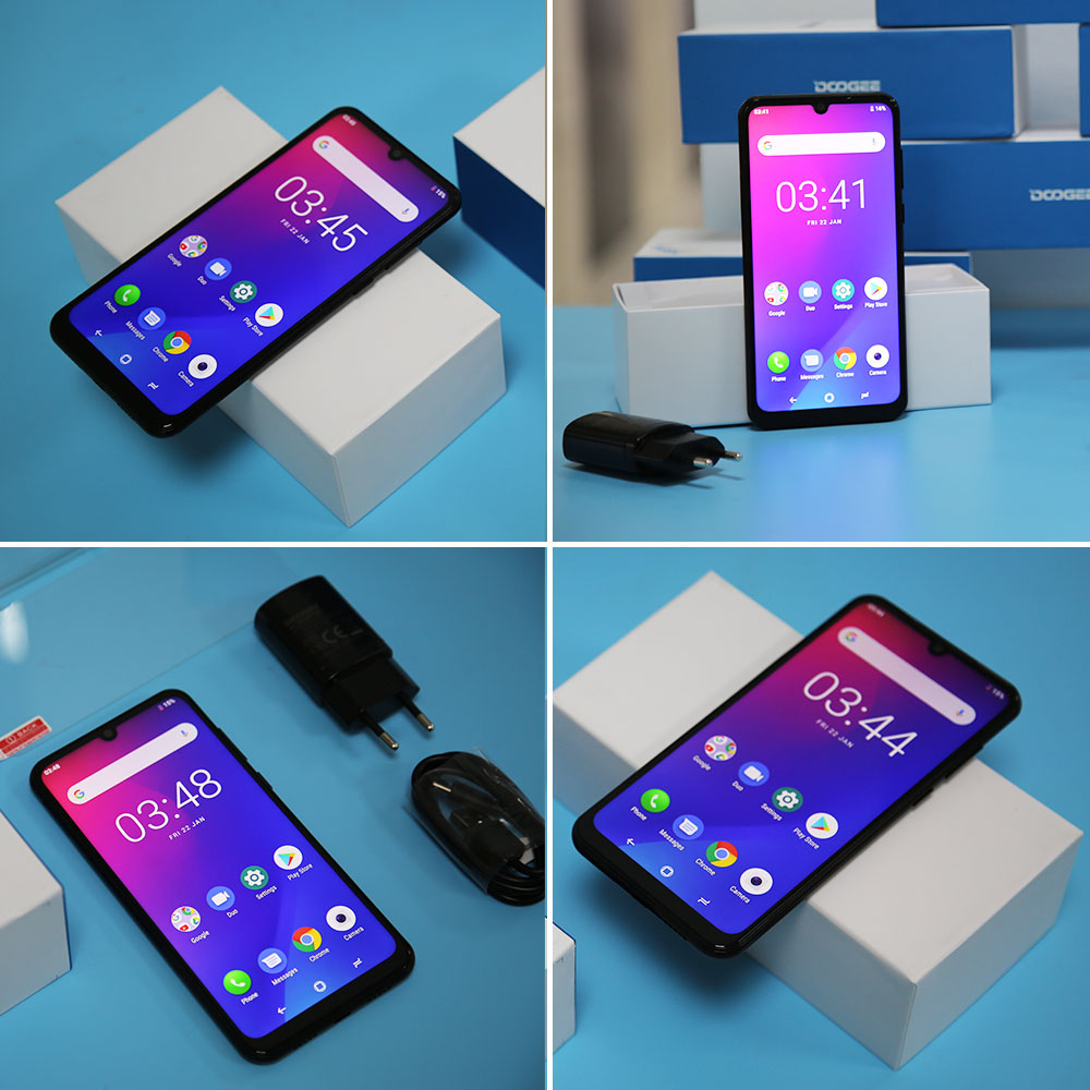 DOOGEE N20 Mobilephone Fingerprint 6.3inch FHD+ Display 16MP Triple Back Camera 64GB 4GB MT6763 Octa Core 4350mAh Cellphone LTE - Virtual Blue Store