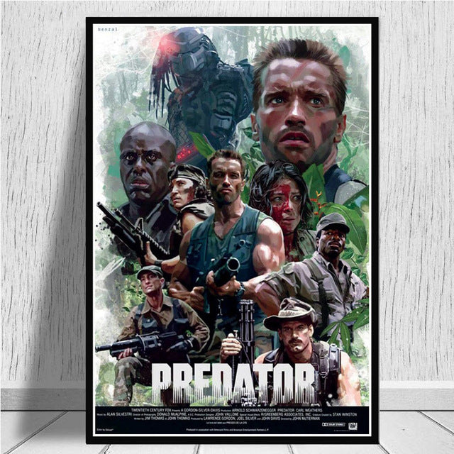 Arnold Schwarzenegger The Predator Monster Movie Poster And Prints Art Canvas Wall Pictures For Living Room Home Decor - Virtual Blue Store